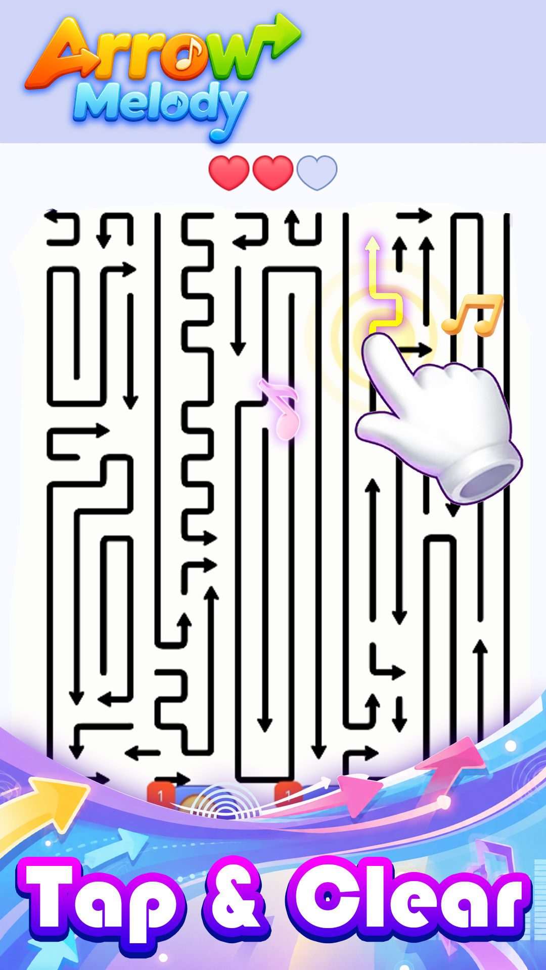 Tap and clear tutorial preview in Arrow Melody